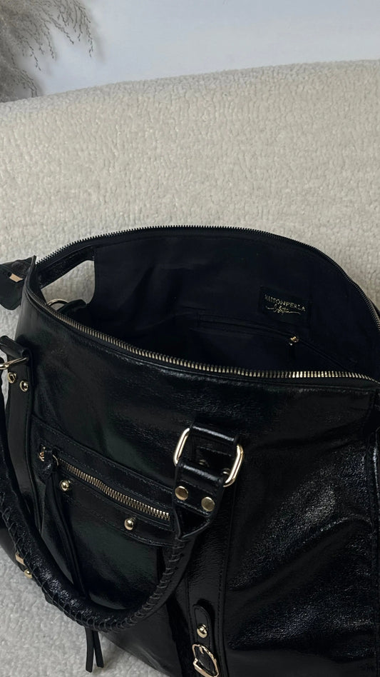 Ancien Sac Elsa paillettes noir XXL - finitions dorées précommande expédition le 21/11 MaisonPerla Collection