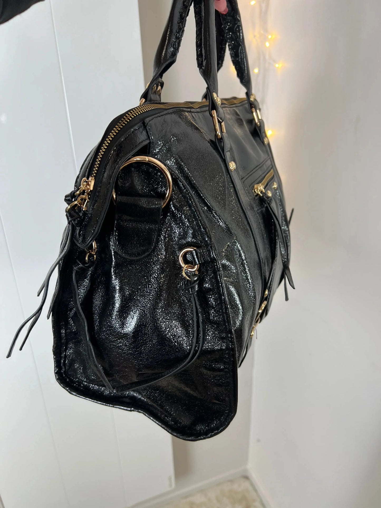Sac Elsa paillettes noir XXL MaisonPerla Collection