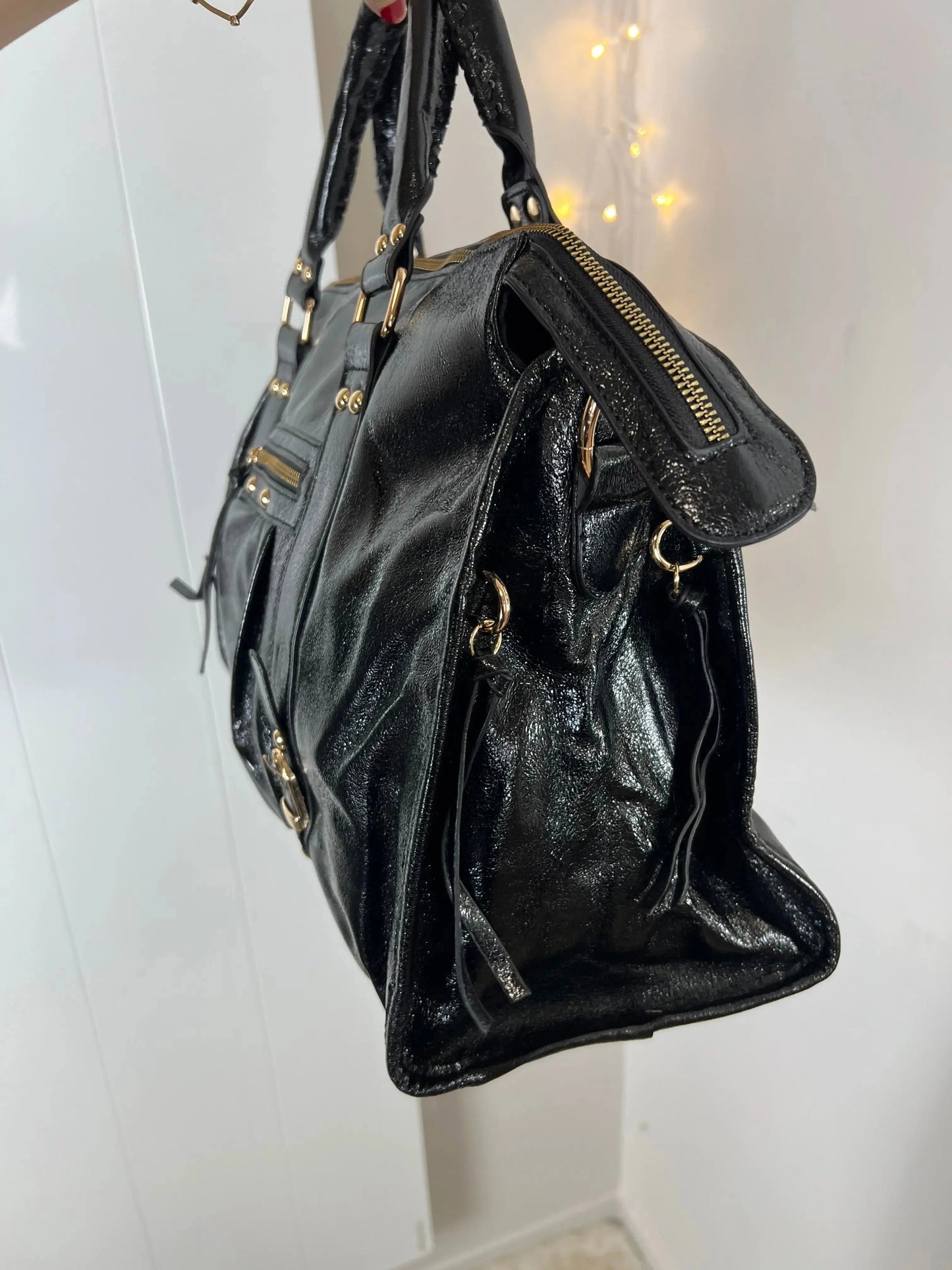 Sac Elsa paillettes noir XXL MaisonPerla Collection