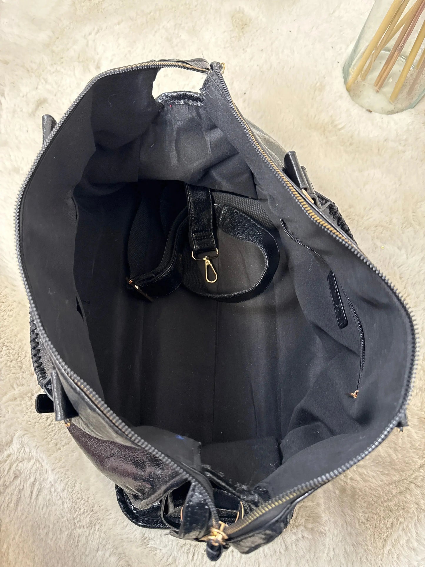 Sac Elsa paillettes noir XXL MaisonPerla Collection