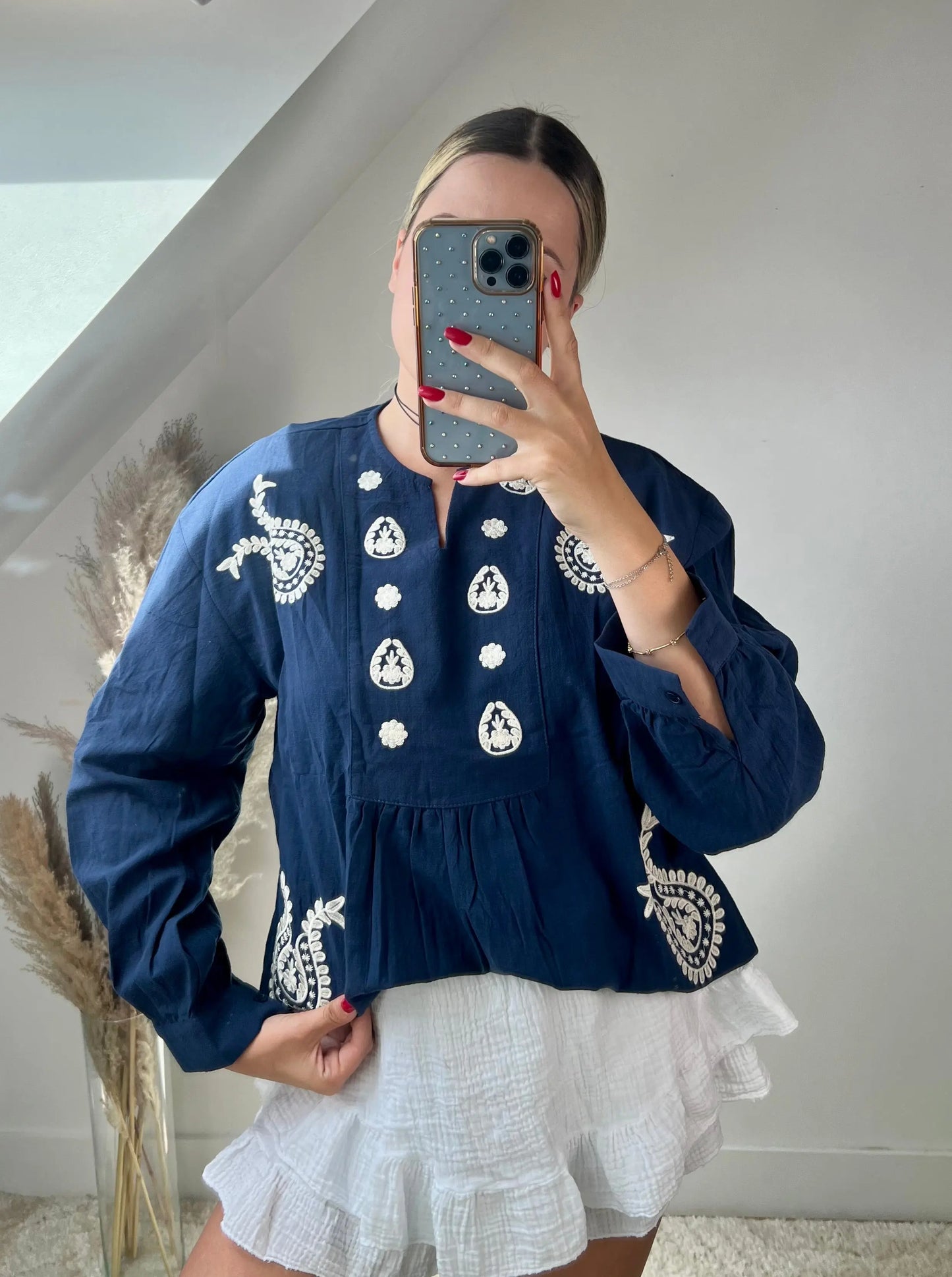 Blouse Santorini bleu MaisonPerla Collection