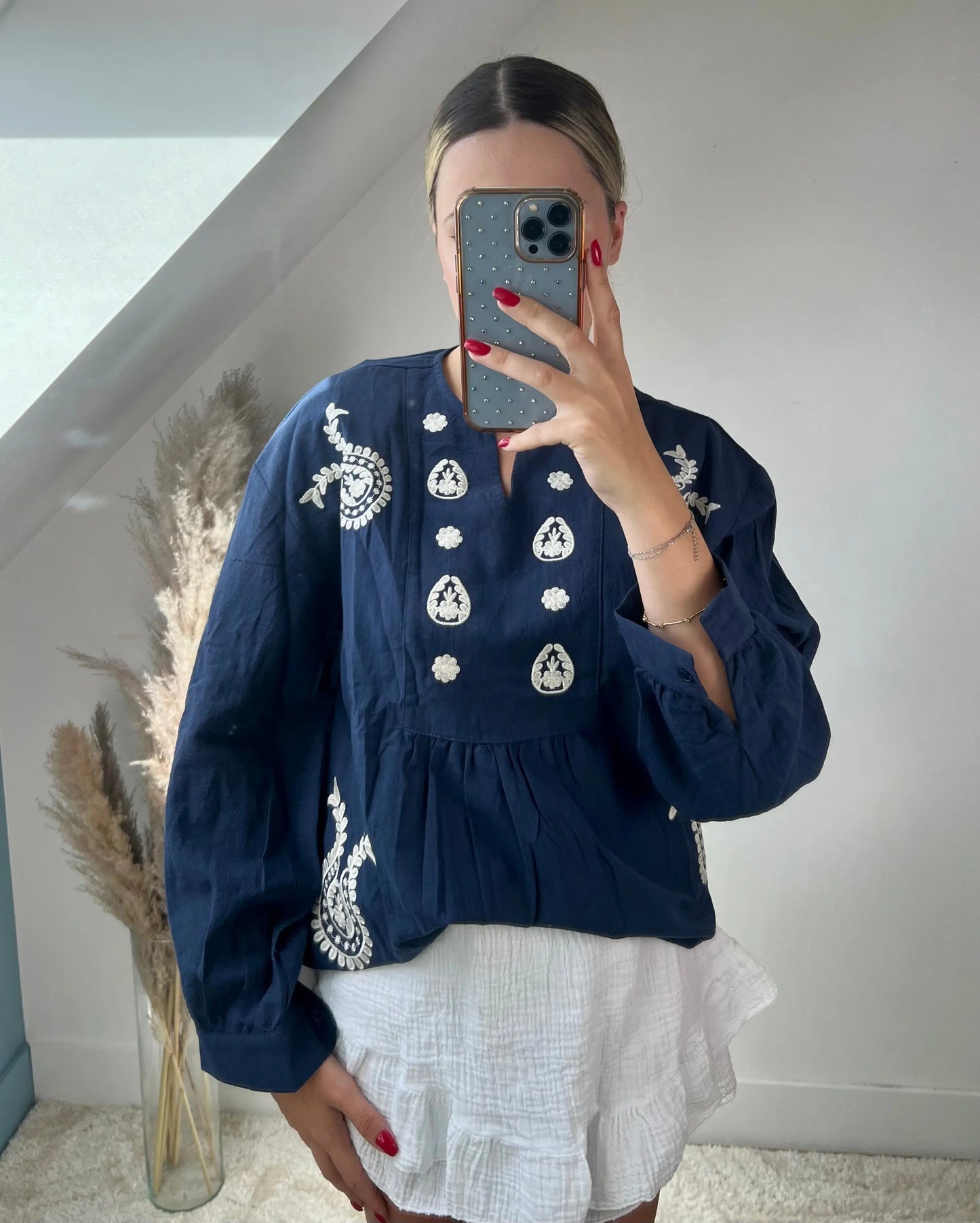Blouse Santorini bleu MaisonPerla Collection
