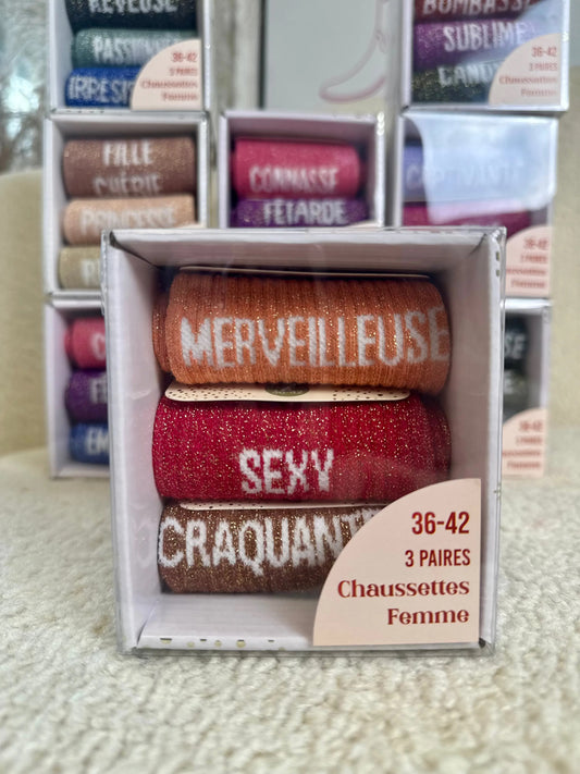 Box chaussettes paillettes Sexy MaisonPerla Collection