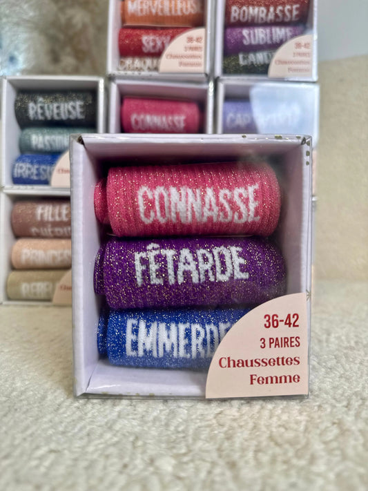 Box chaussettes paillettes fêtarde MaisonPerla Collection