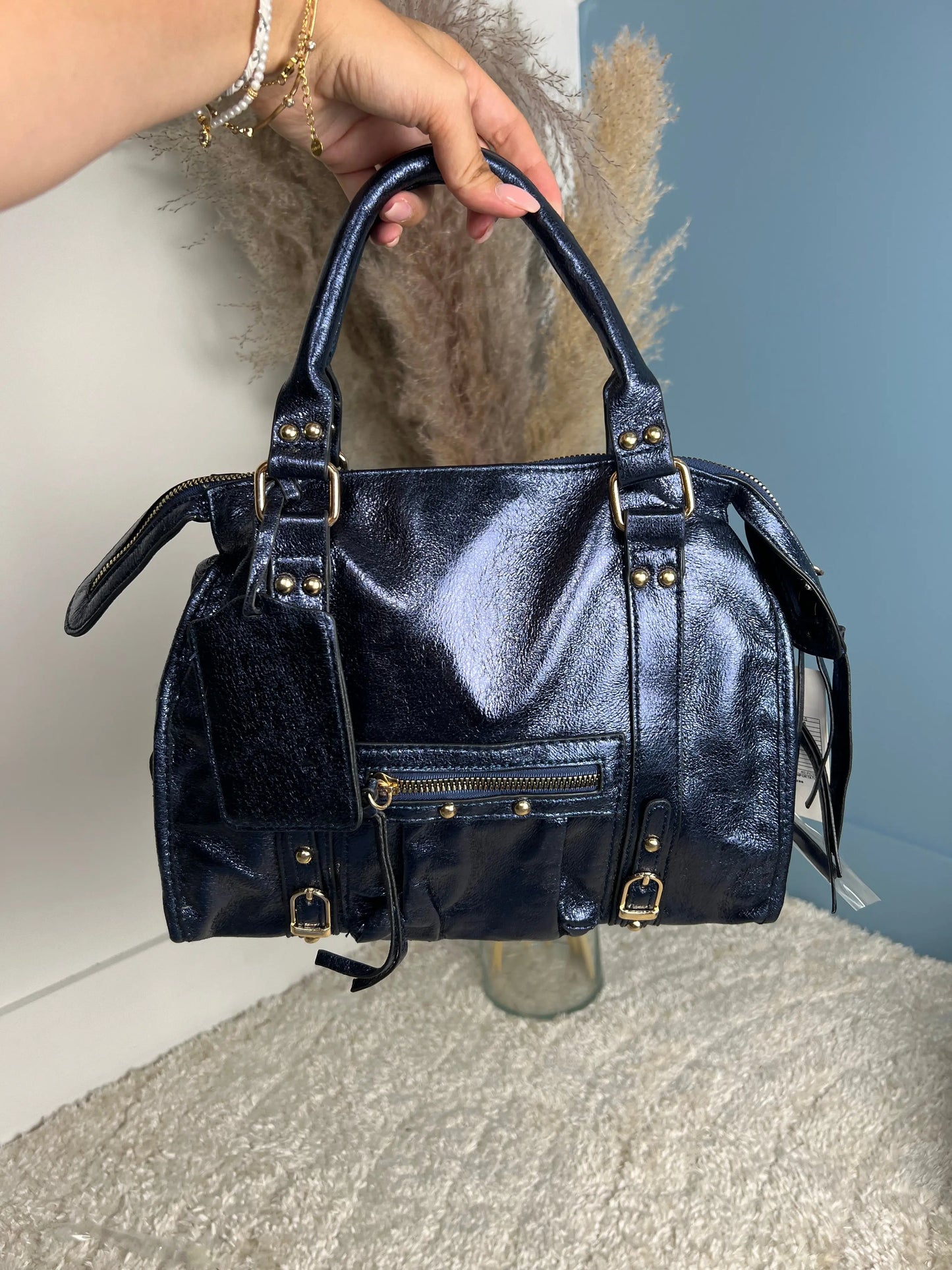 Grand sac Elsa bleu L MaisonPerla Collection