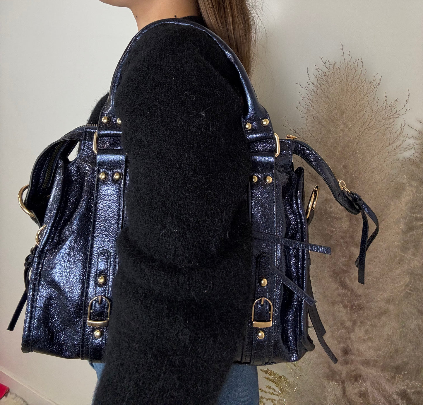 Grand sac Elsa bleu L MaisonPerla Collection