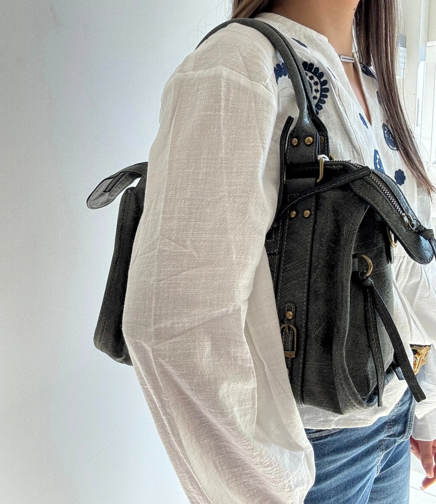 Grand sac Elsa kaki L MaisonPerla Collection