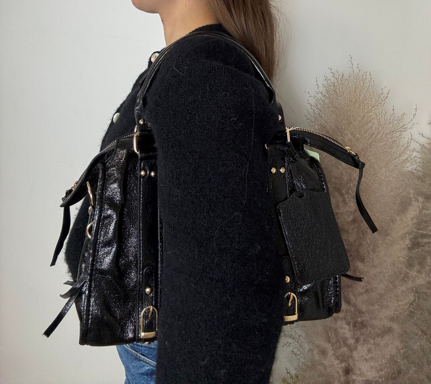 Grand sac Elsa noir L MaisonPerla Collection