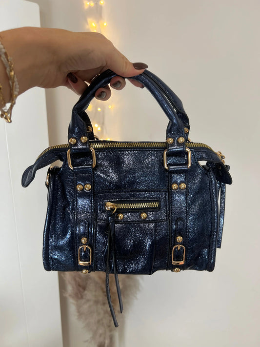 Mini Sac Elsa bleu marine S MaisonPerla Collection