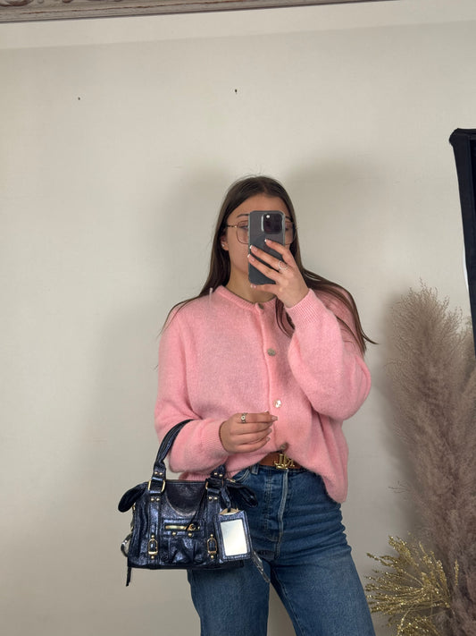 Mini Sac Elsa bleu marine S MaisonPerla Collection