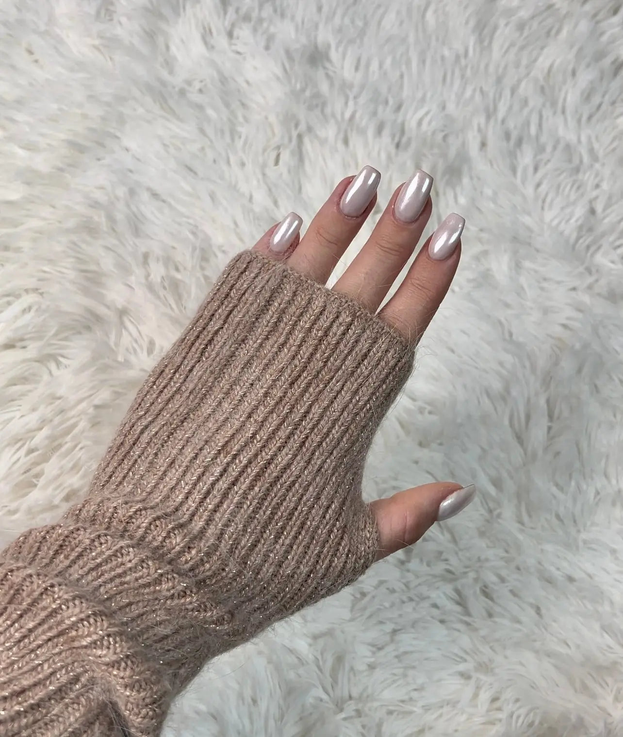 Mitaines pailettes Taupe MaisonPerla Collection