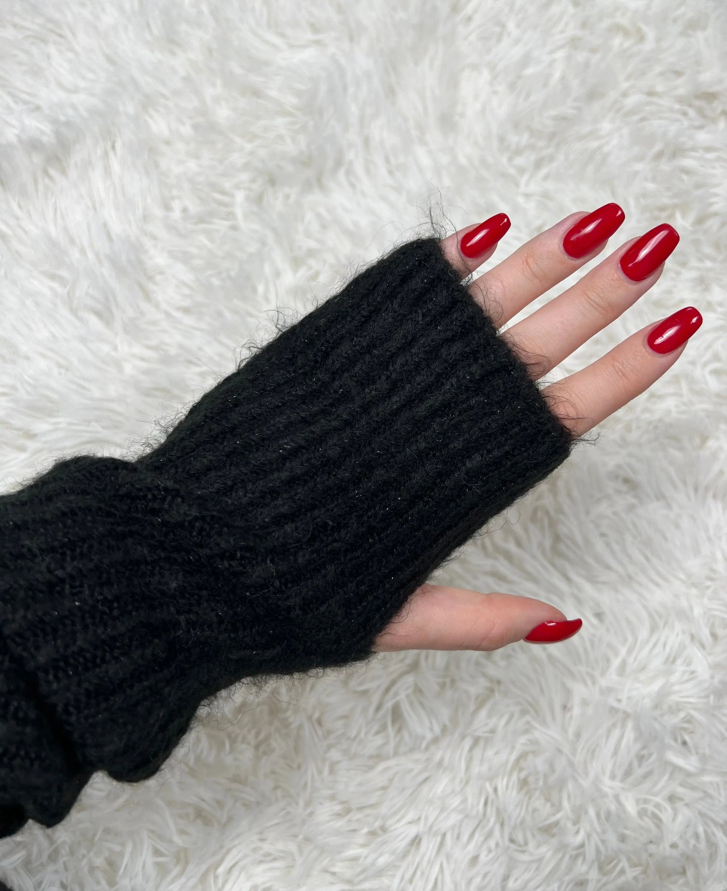 Mitaines paillettes Noir MaisonPerla Collection