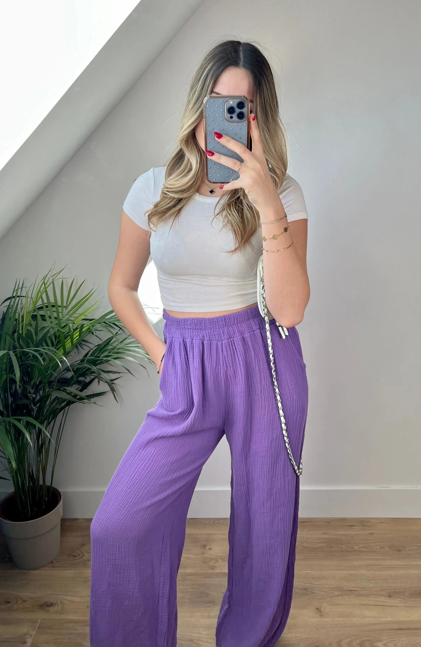 Pantalon Louise Mauve MaisonPerla Collection