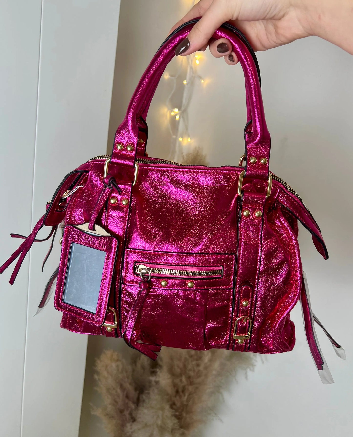 Petit sac Elsa Fuschia brillant M MaisonPerla Collection