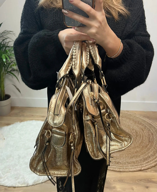 Petit sac Elsa Gold brillant M MaisonPerla Collection