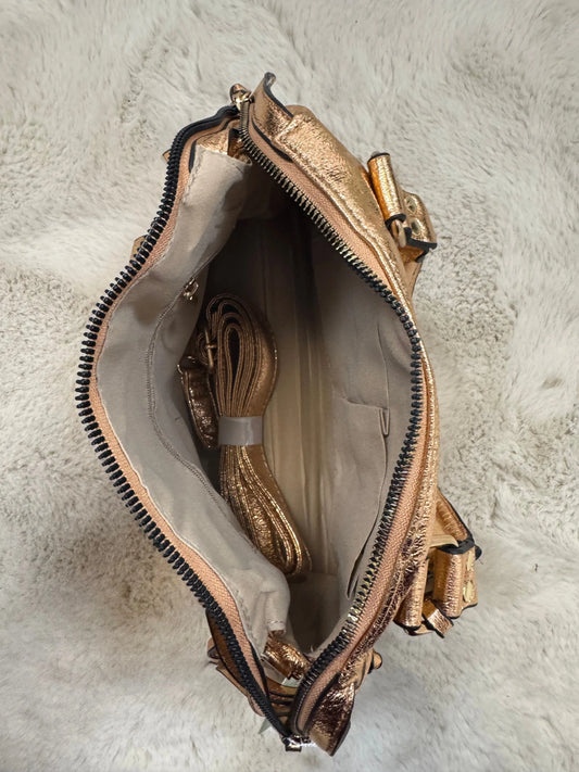 Petit sac Elsa Rose Gold brillant M MaisonPerla Collection