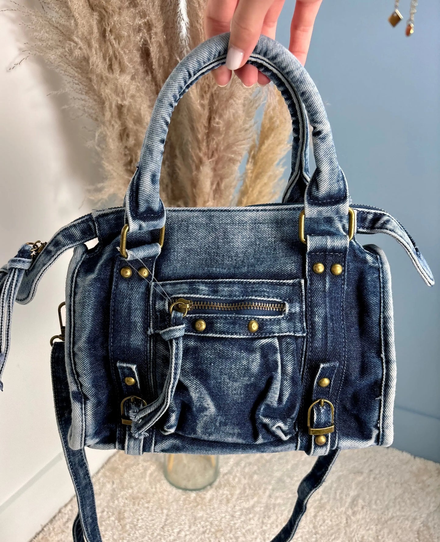 Petit sac Elsa jean bleu foncé M MaisonPerla Collection