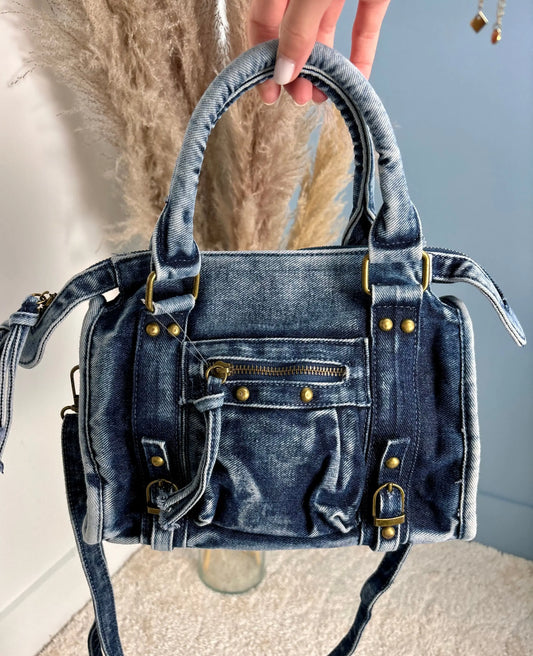 Petit sac Elsa jean bleu foncé M MaisonPerla Collection