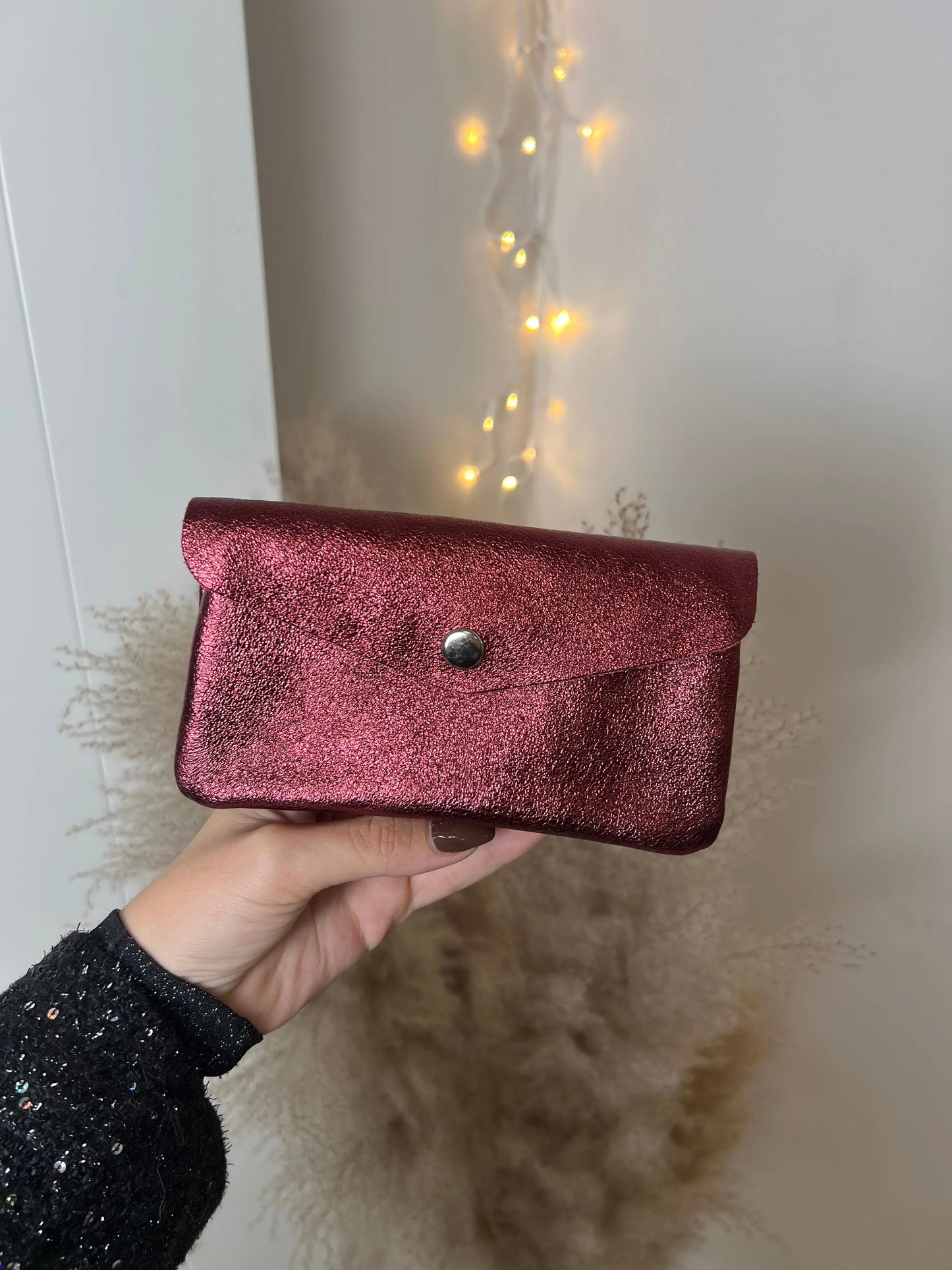 Porte monnaie Lou bordeaux MaisonPerla Collection