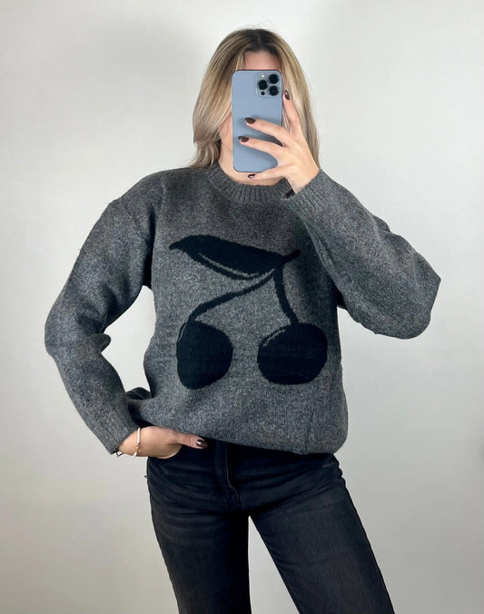 Pull Laura gris foncé MaisonPerla Collection