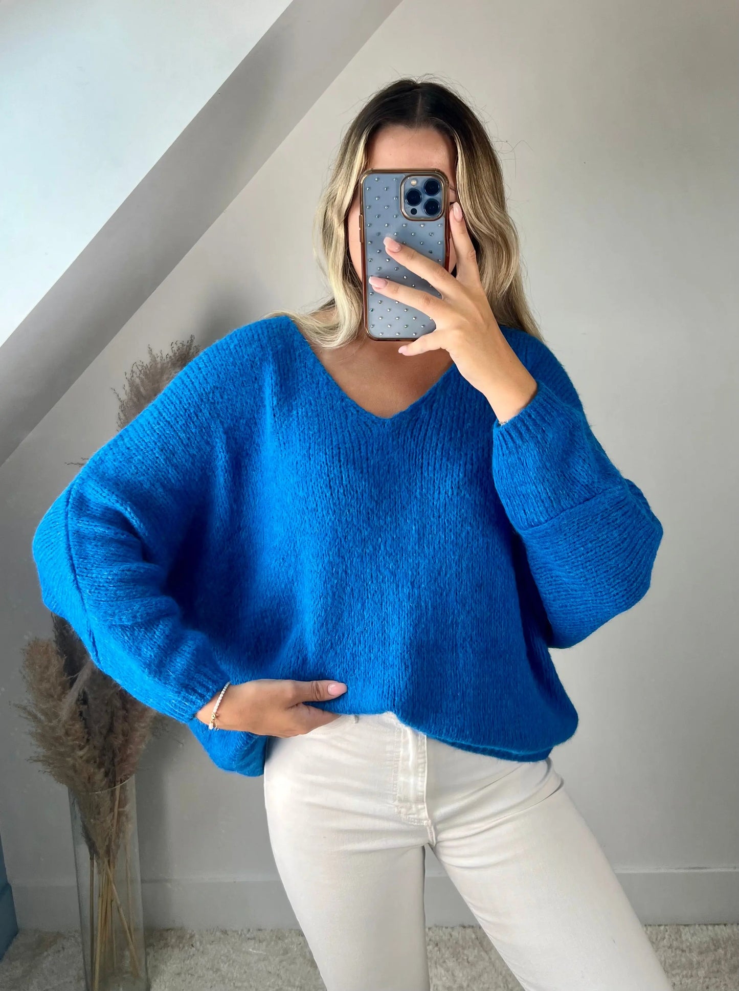 Pull Sarah bleu électrique MaisonPerla Collection