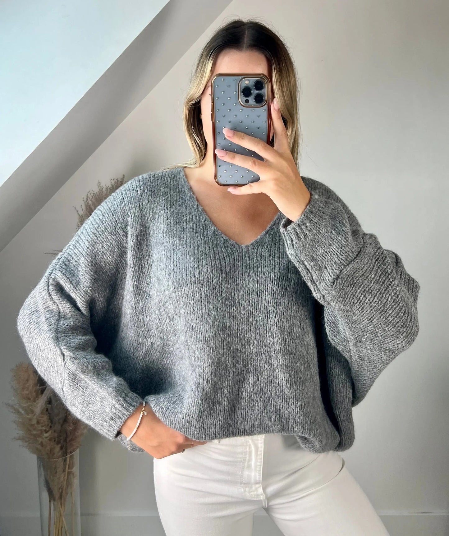 Pull Sarah gris MaisonPerla Collection