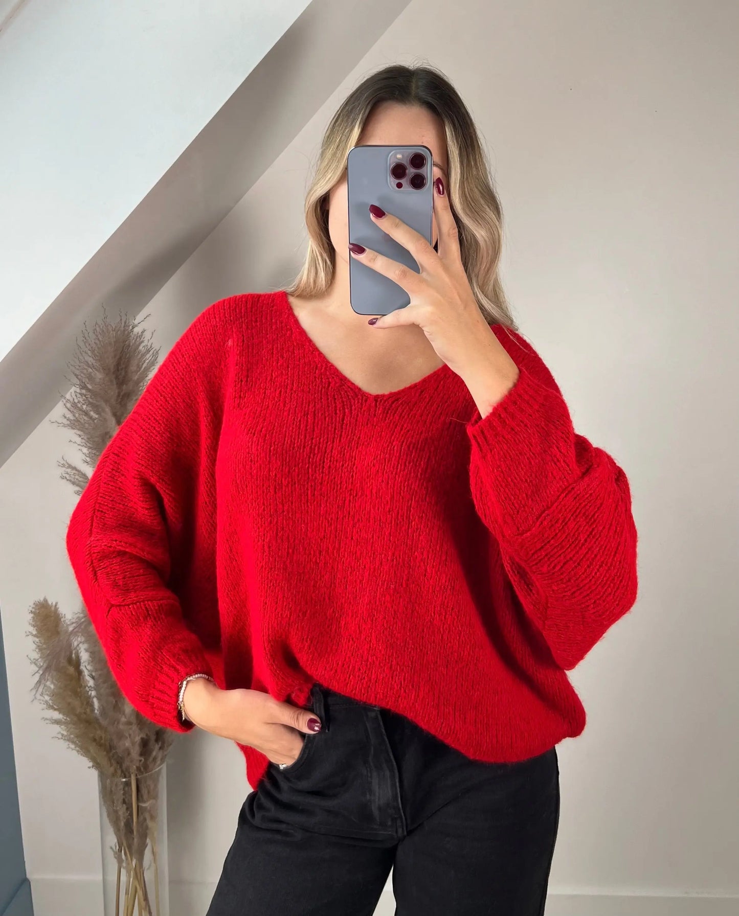 Pull Sarah rouge MaisonPerla Collection