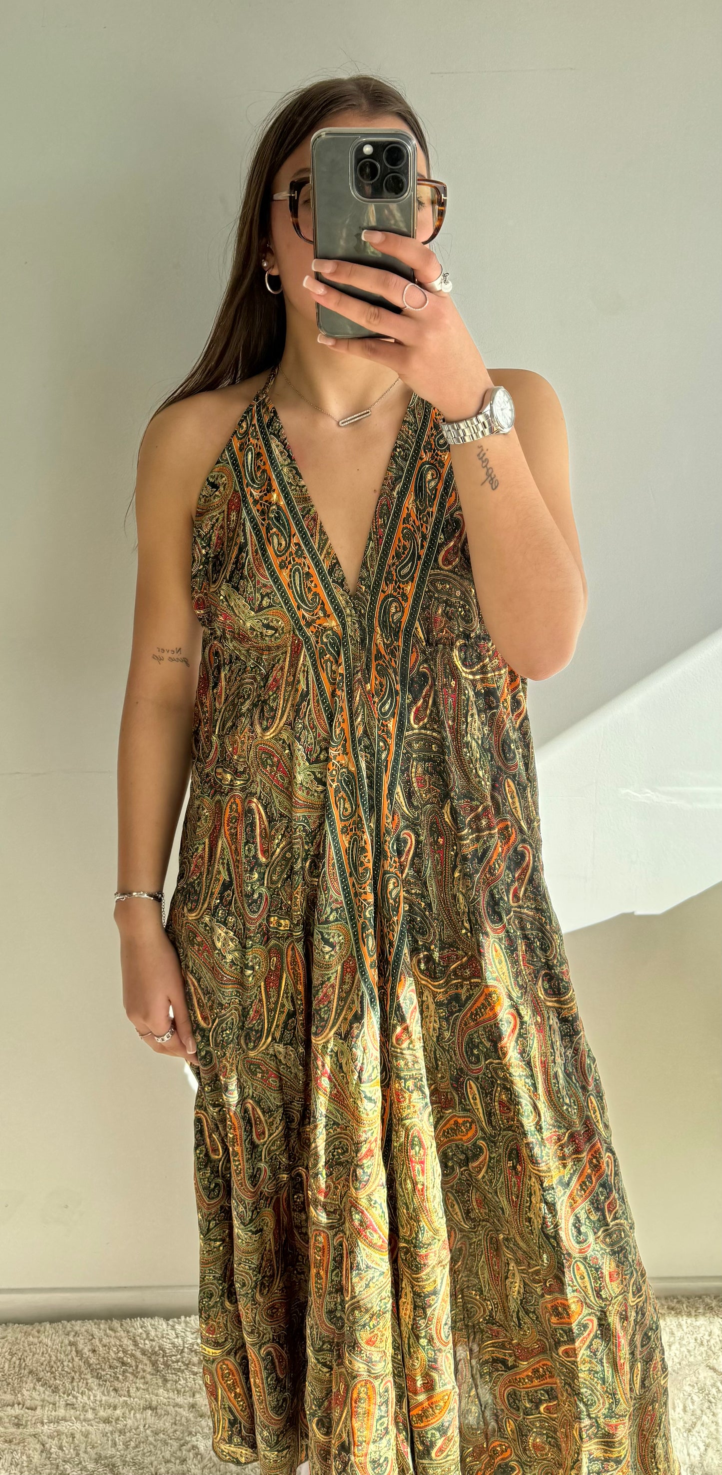 Robe Sophia kaki MaisonPerla Collection