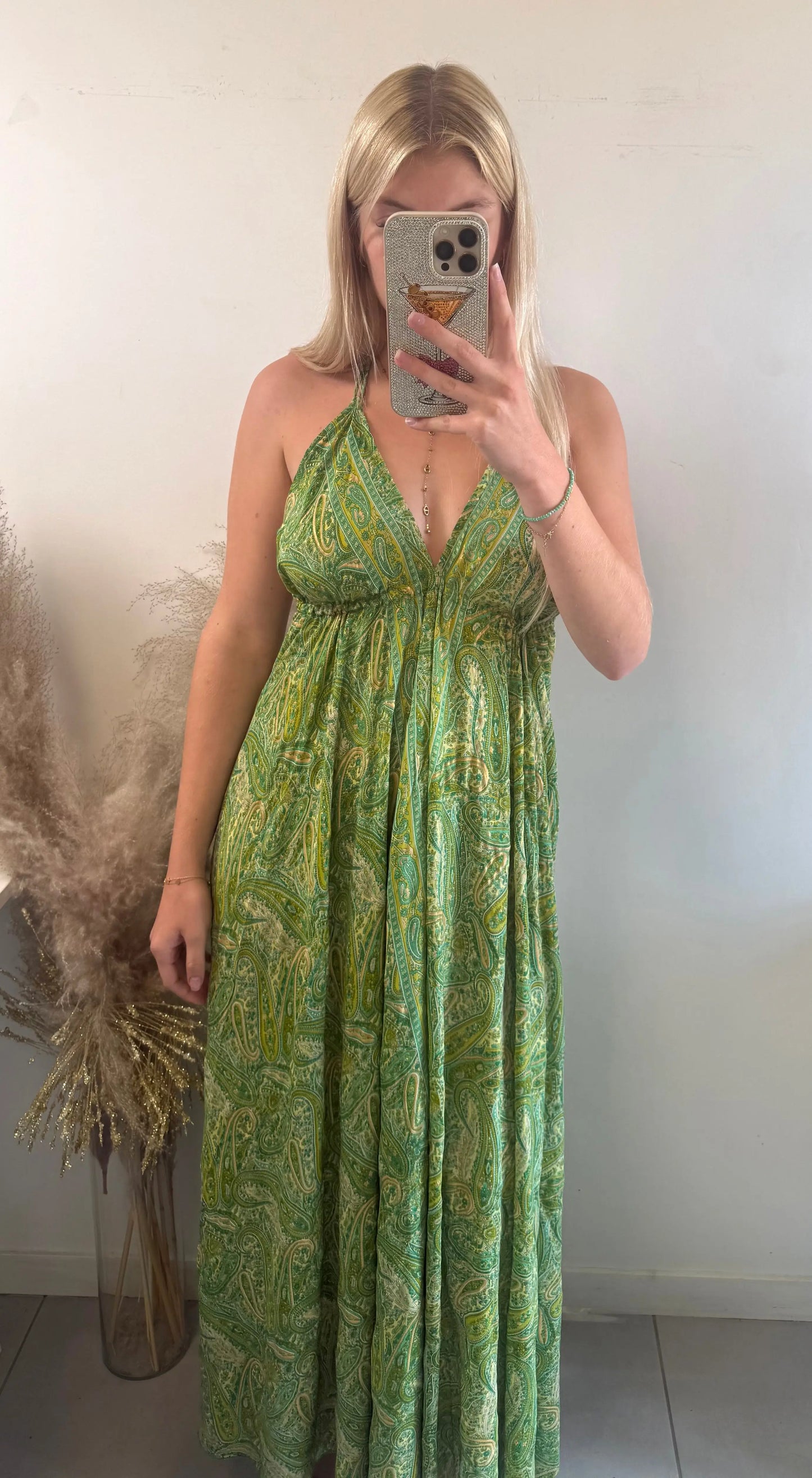 Robe Sophia verte MaisonPerla Collection
