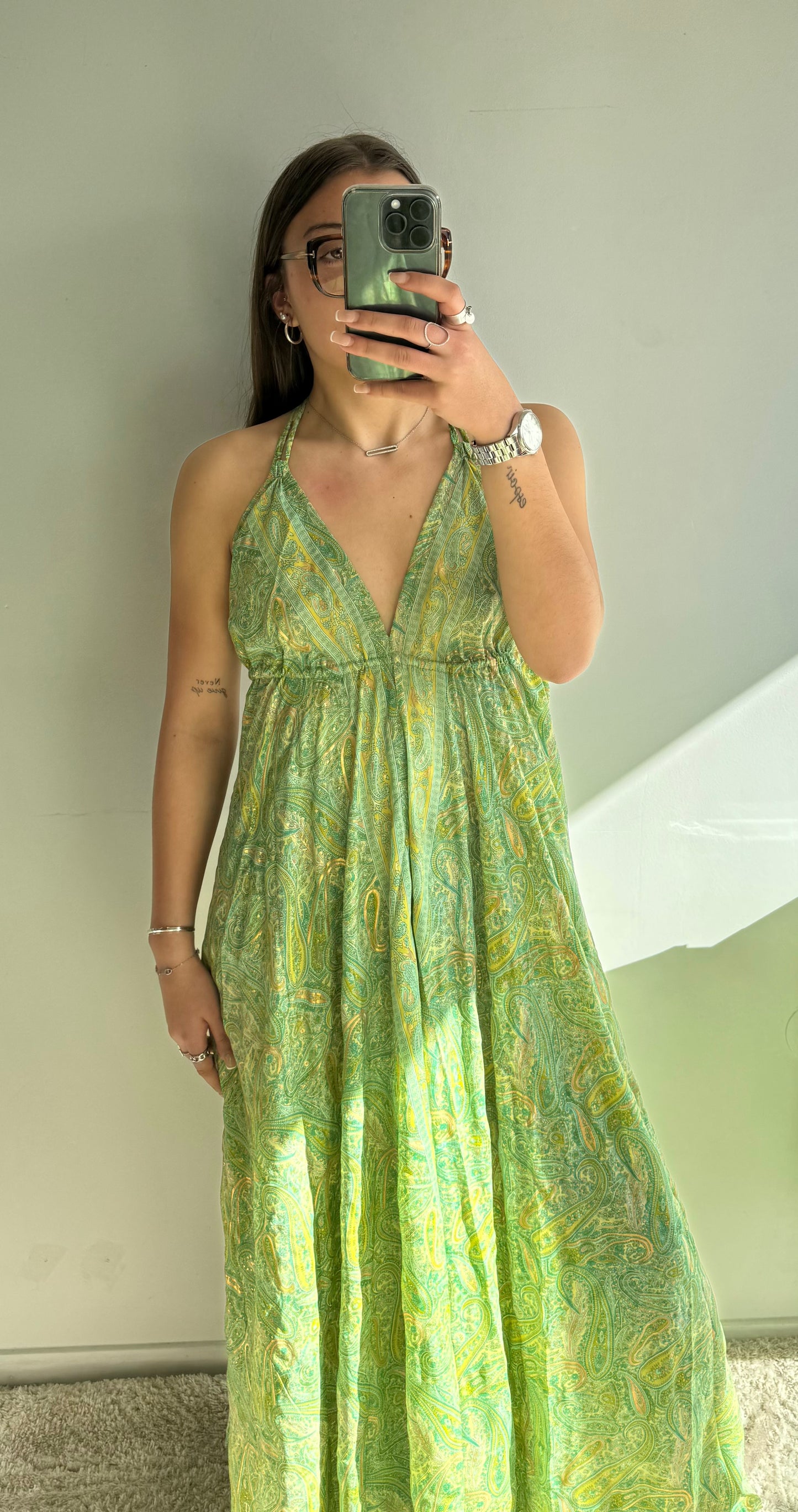 Robe Sophia verte MaisonPerla Collection