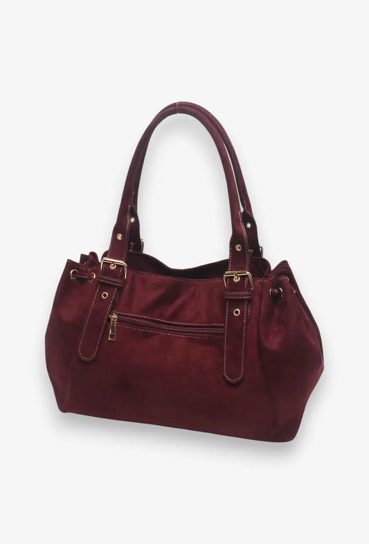 Sac Alma bordeaux suédine MaisonPerla Collection