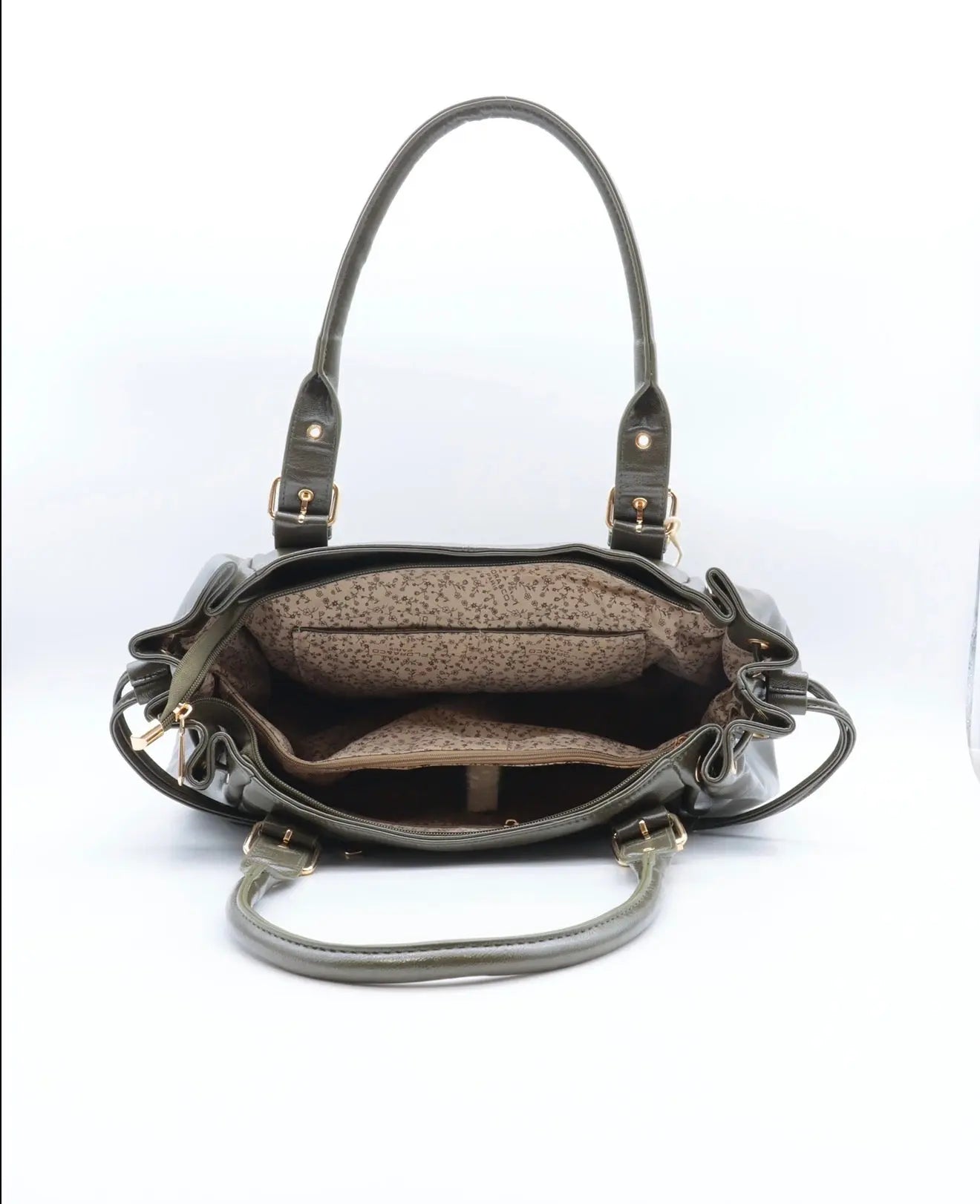 Sac Alma kaki brillant MaisonPerla Collection