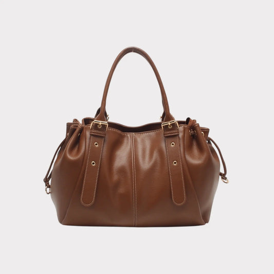 Sac Alma marron lisse MaisonPerla Collection
