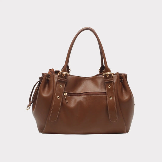 Sac Alma marron lisse MaisonPerla Collection