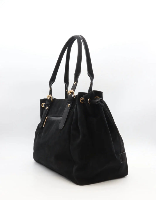 Sac Alma noir suédine précommande expédition le 11/08 MaisonPerla Collection