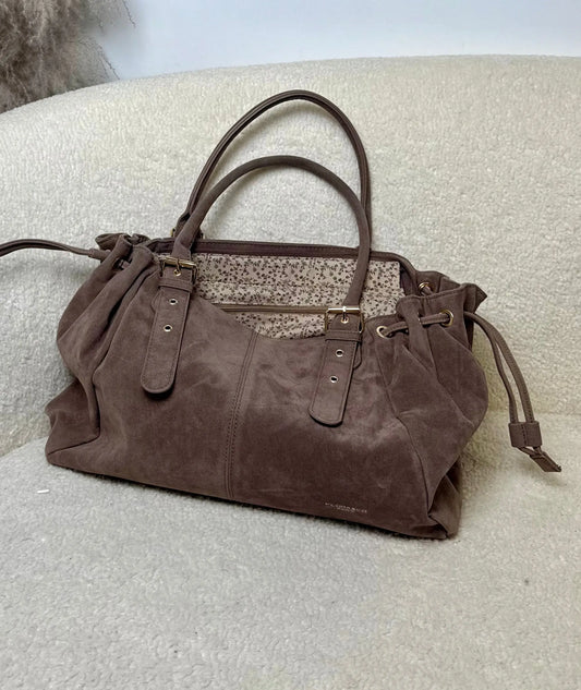 Sac Alma suédine beige MaisonPerla Collection