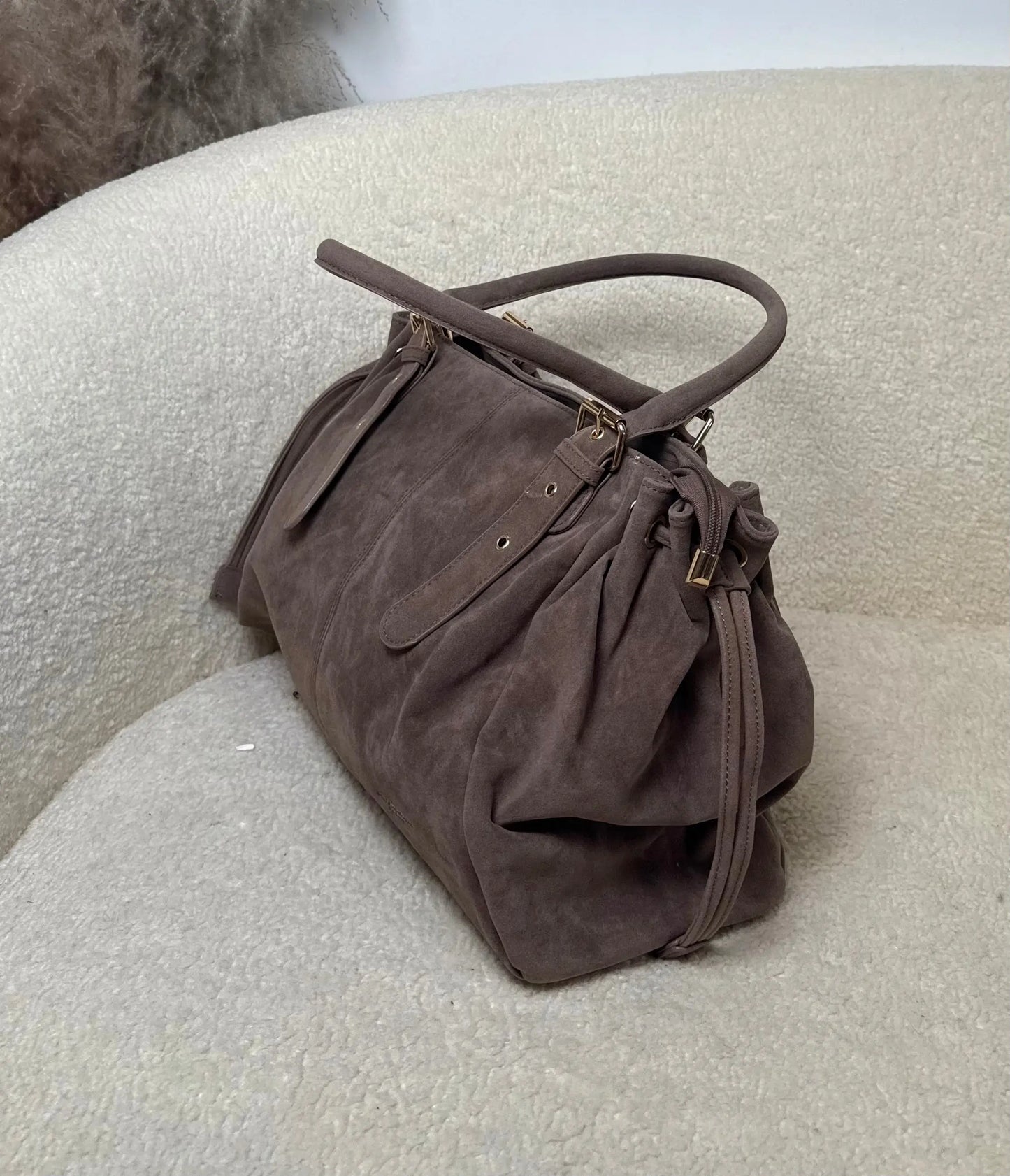Sac Alma suédine beige MaisonPerla Collection