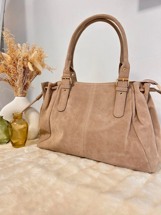 Sac Alma suédine beige MaisonPerla Collection