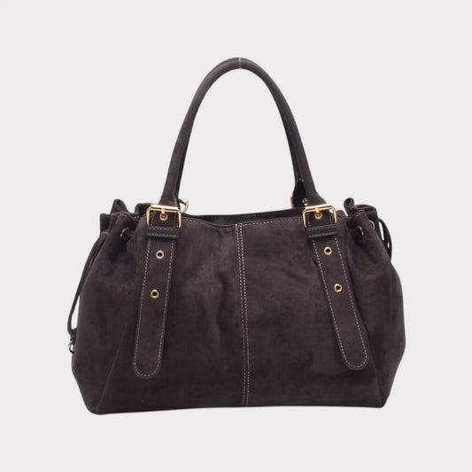 Sac Alman gris suédine MaisonPerla Collection