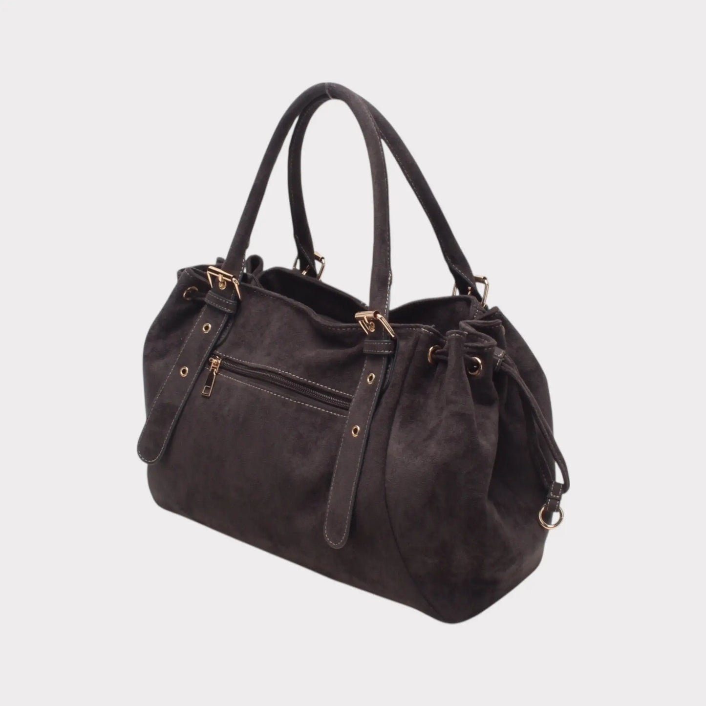 Sac Alman gris suédine MaisonPerla Collection