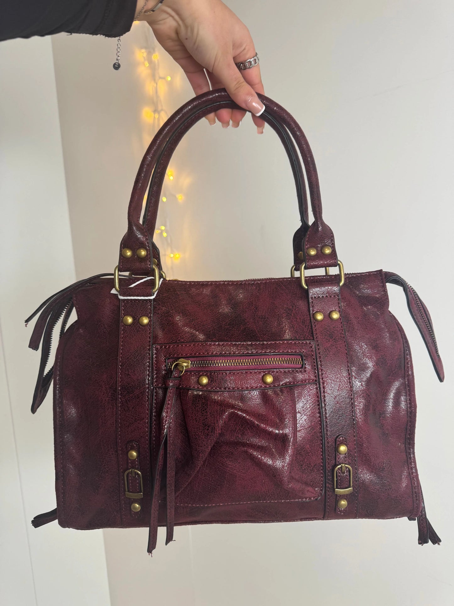 Sac Elsa XL bordeaux MaisonPerla Collection