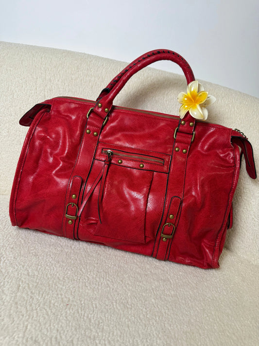 Sac Elsa XXL brillant rouge précommande expédition le 15/08 MaisonPerla Collection