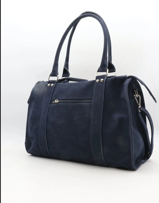 Sac Elsa bleu XXL suédine MaisonPerla Collection