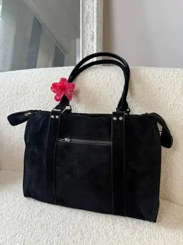 Sac Elsa noir XXL suédine MaisonPerla Collection