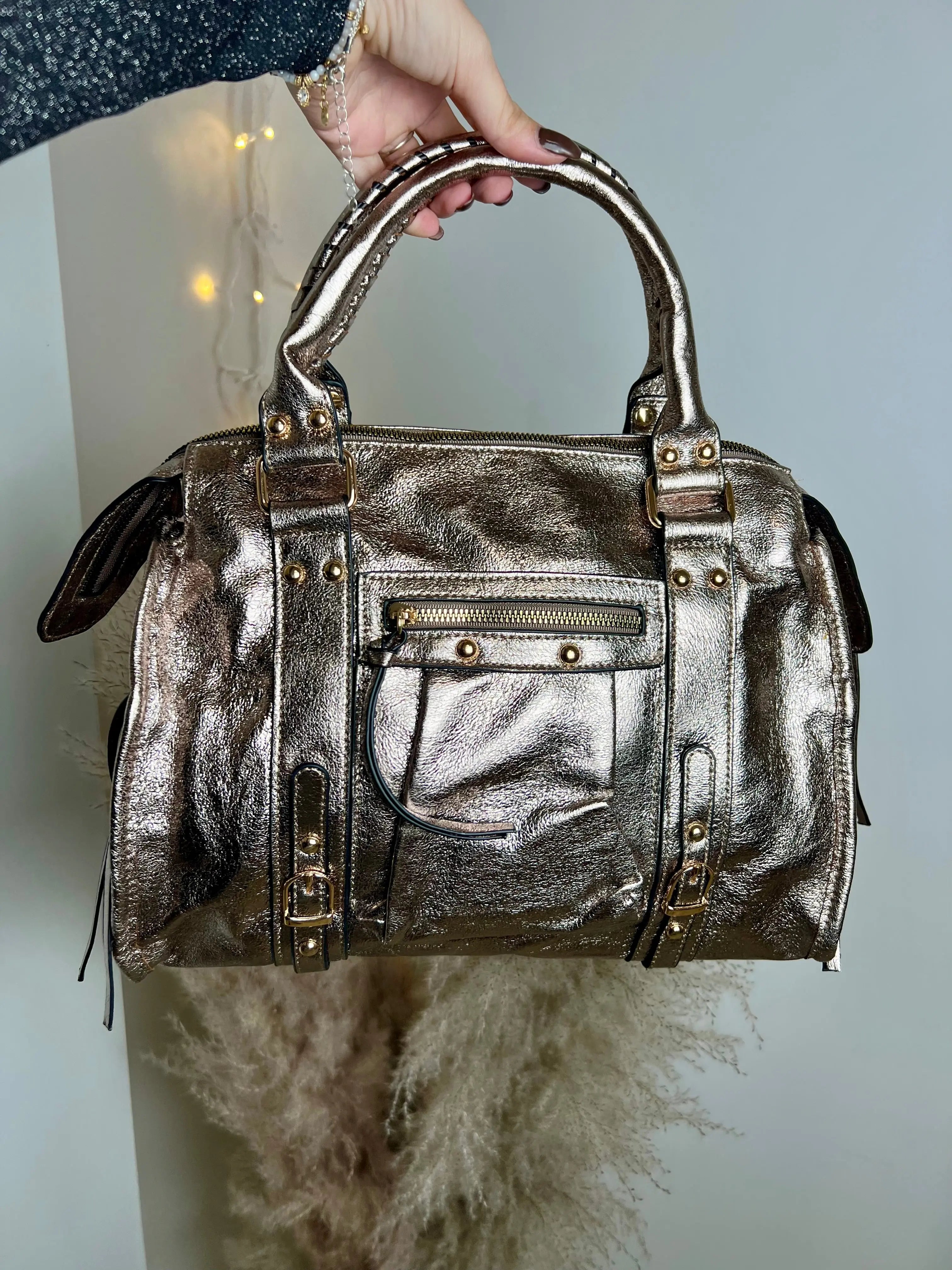 Sac Elsa paillettes Champagne XL MaisonPerla Collection