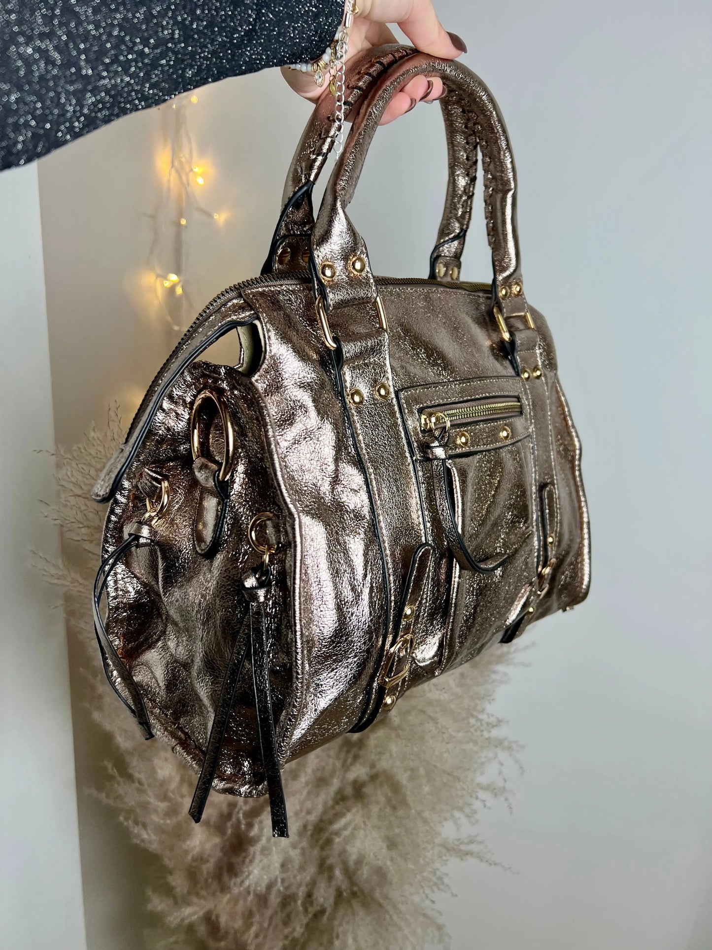 Sac Elsa paillettes Champagne XL MaisonPerla Collection
