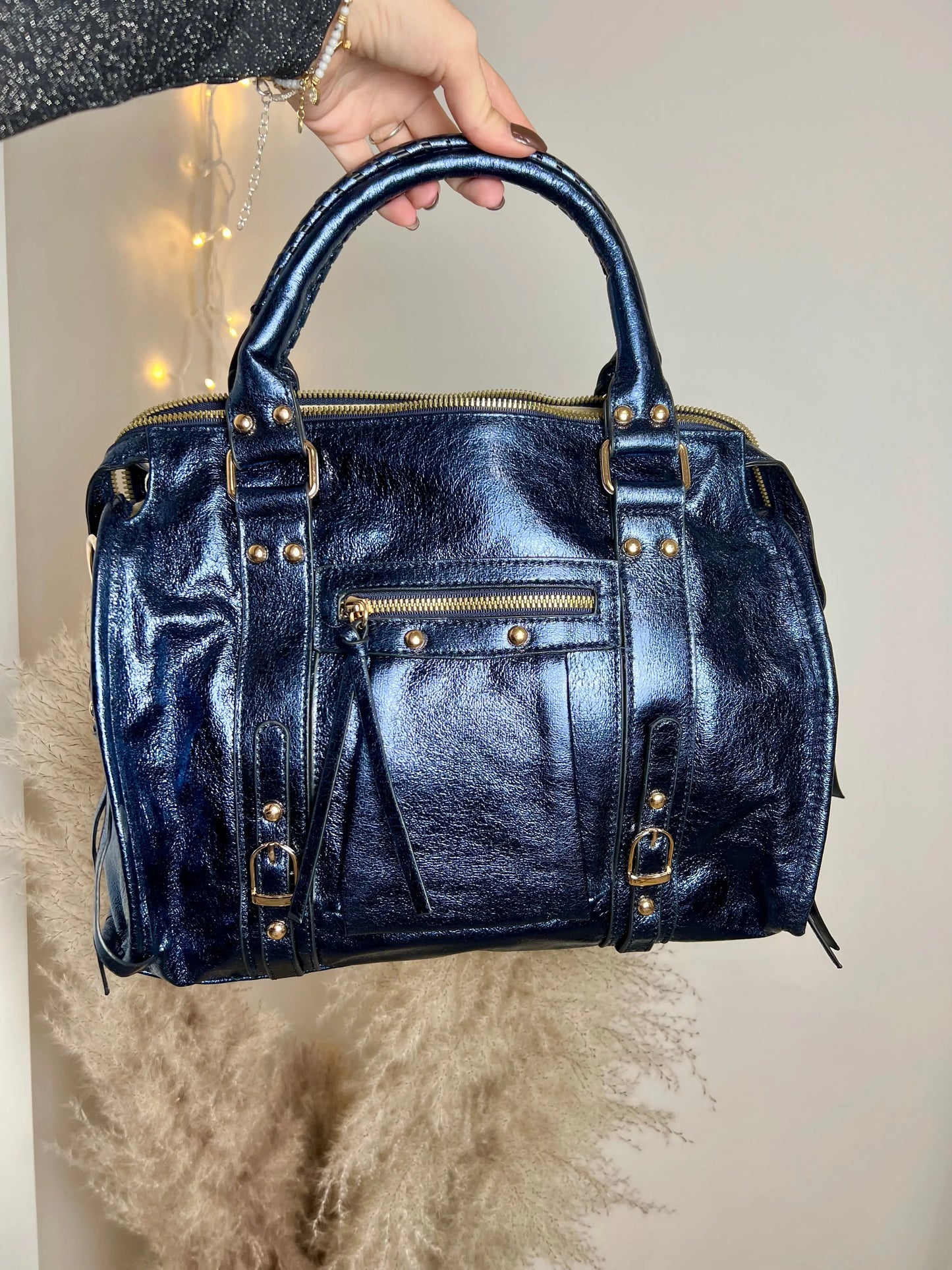 Sac Elsa paillettes bleu XL MaisonPerla Collection