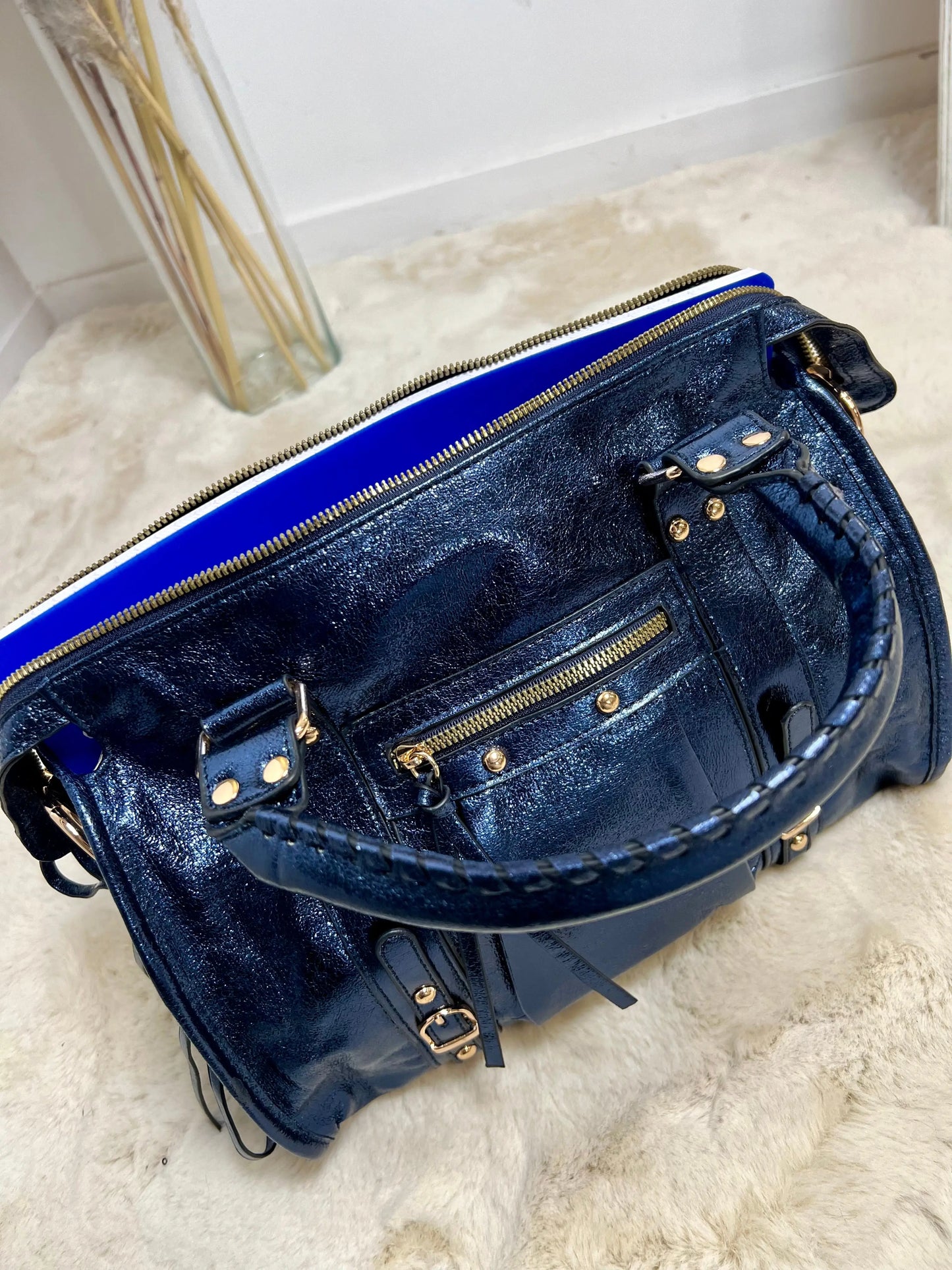 Sac Elsa paillettes bleu XL MaisonPerla Collection