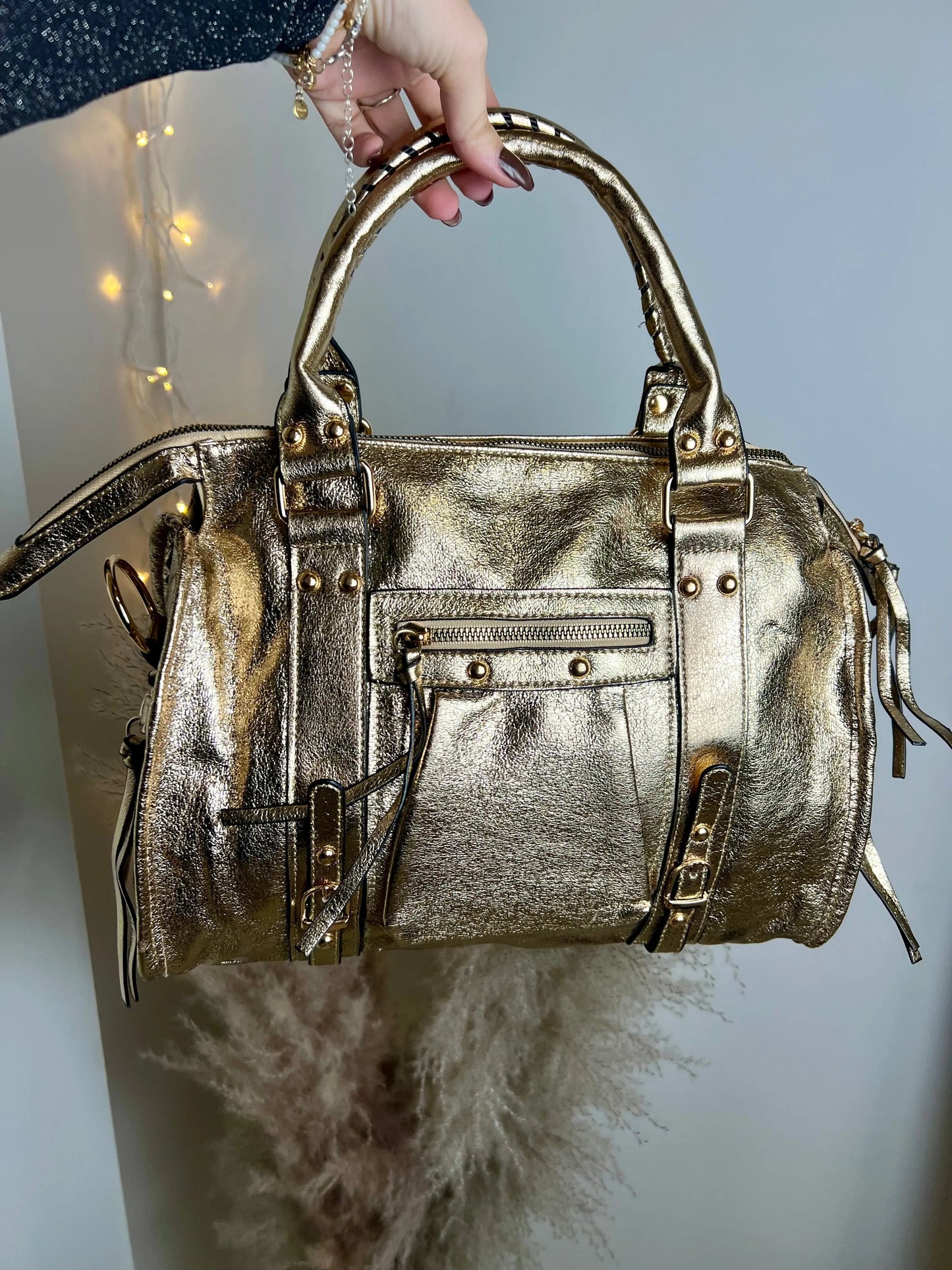 Sac Elsa paillettes gold XL MaisonPerla Collection