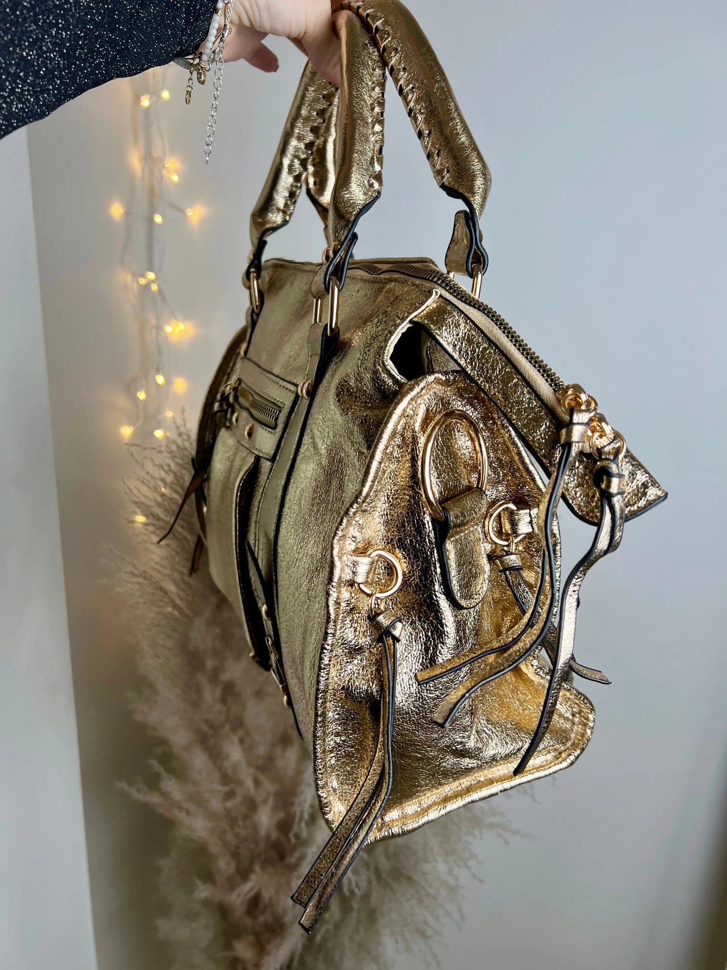 Sac Elsa paillettes gold XL MaisonPerla Collection